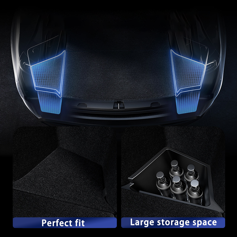Tesla Model 3/Y Custom Storage Organizer 10-Piece Set - Highland/Juniper Floor Mats+Trunk Bucket+Phone Holder