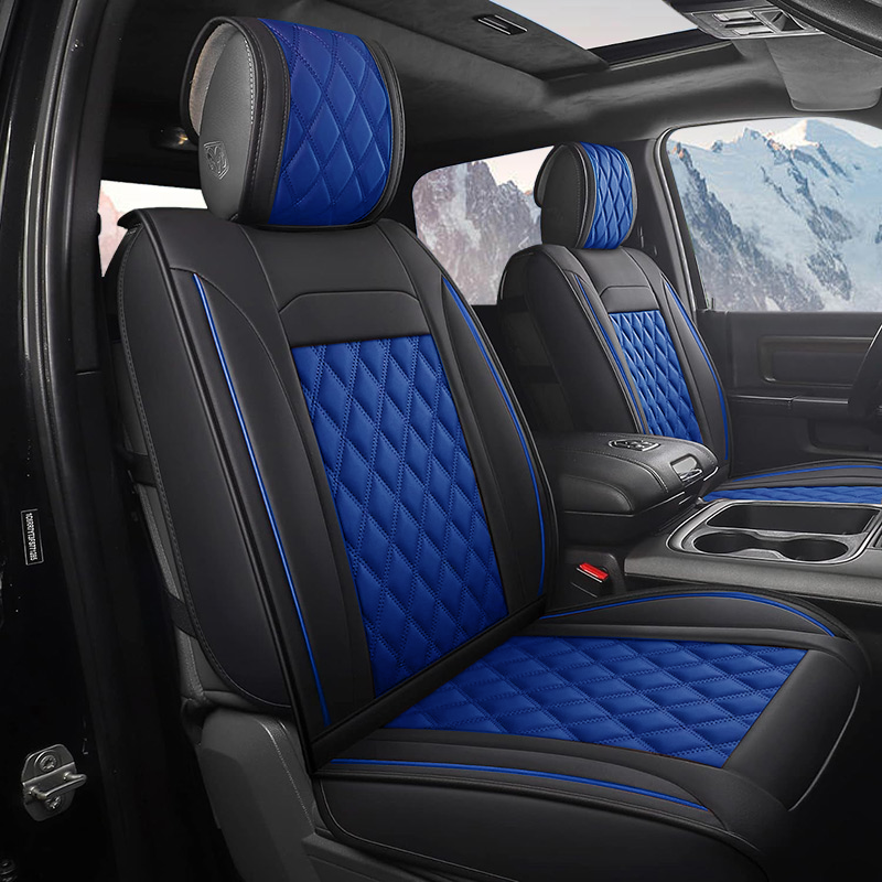 For Dodge Ram Leather Car Seat Covers Compatible with Ram 1500(2009-2025), Ram 2500(2010-2025), Ram 3500(2010-2025)