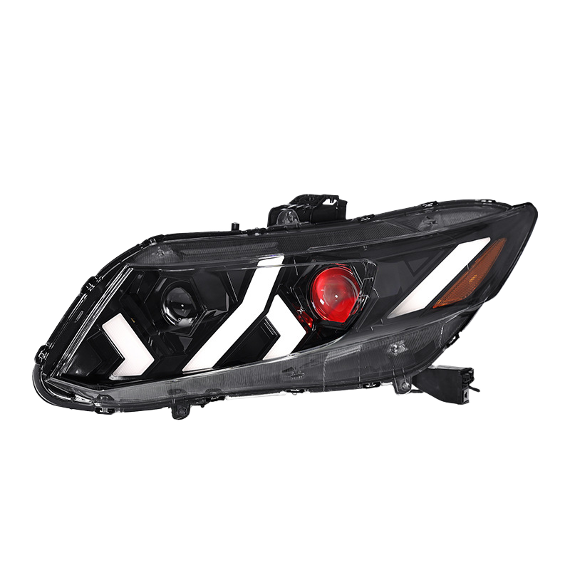 Demon Eye LED Headlights for 2012-2015 Honda Civic 9th Gen Projector Front Lamp Assembly (Pair)