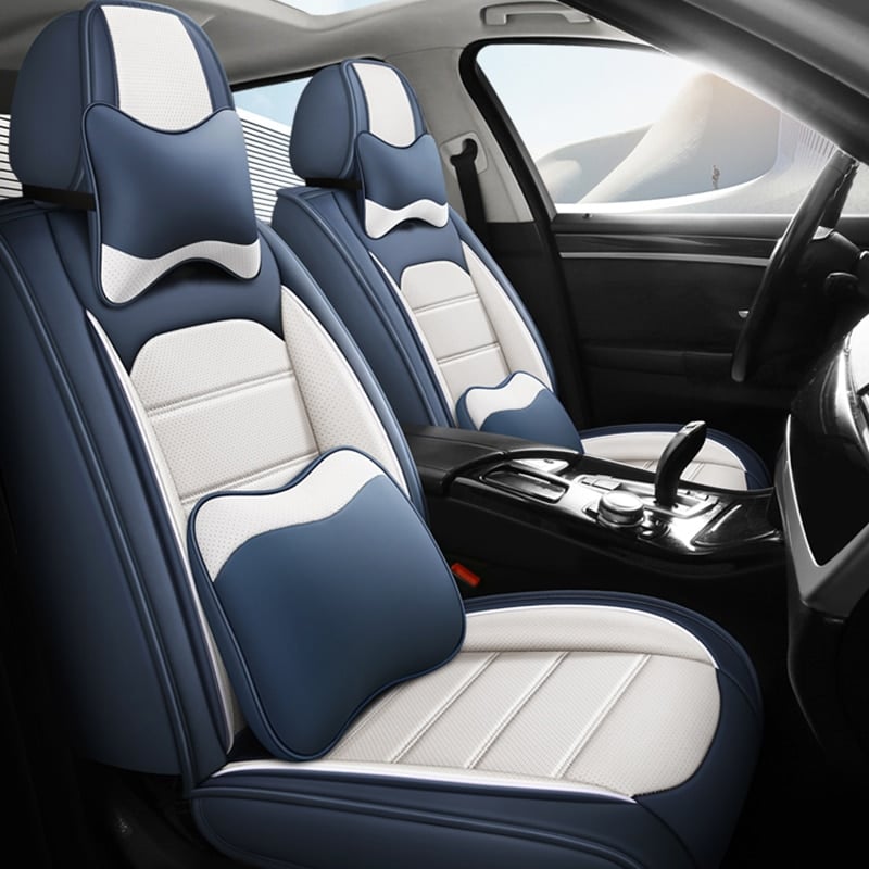 Universal Waterproof Leather Car Seat Covers Full Set, Front and Rear Seat Protection, Car Accessories.