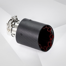 Load image into Gallery viewer, Red Polygon Carbon Fiber Exhaust Tip Aluminum Alloy Tailpipe Decoration