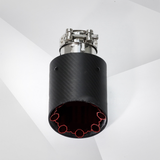 Red Polygon Carbon Fiber Exhaust Tip Aluminum Alloy Tailpipe Decoration