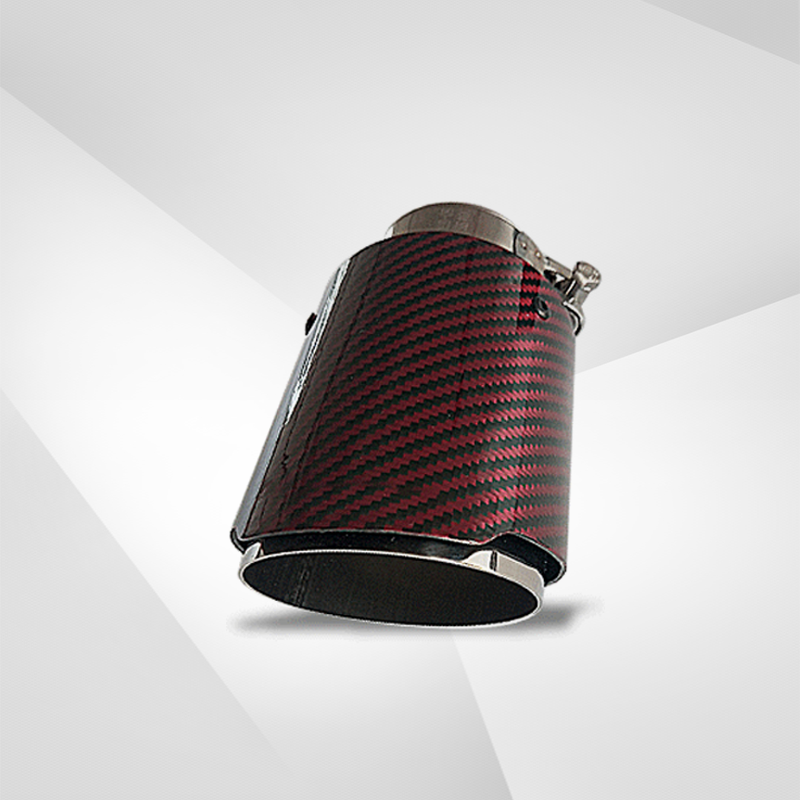 4" Red Carbon Fiber Exhaust Tip – Universal Fit, 3.5″–4.5″ Size Options | Modified Car Upgrade