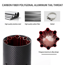 Load image into Gallery viewer, Red Polygon Carbon Fiber Exhaust Tip Aluminum Alloy Tailpipe Decoration