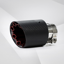 Load image into Gallery viewer, Red Polygon Carbon Fiber Exhaust Tip Aluminum Alloy Tailpipe Decoration