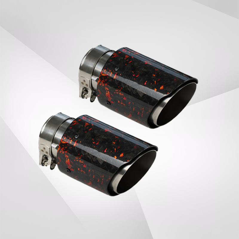Carbon Fiber Forged Pattern Stainless Steel Exhaust Tip – Multicolor Tailpipe Upgrade
