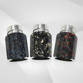 Carbon Fiber Forged Pattern Stainless Steel Exhaust Tip – Multicolor Tailpipe Upgrade