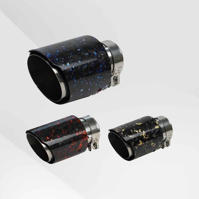 Carbon Fiber Forged Pattern Stainless Steel Exhaust Tip – Multicolor Tailpipe Upgrade
