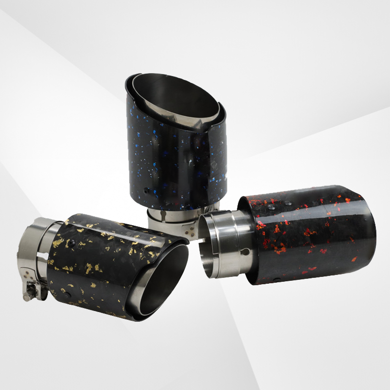 Carbon Fiber Forged Pattern Stainless Steel Exhaust Tip – Multicolor Tailpipe Upgrade