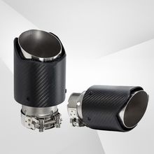 Load image into Gallery viewer, Carbon Fiber Exhaust Tip – Black Wave Edge Style, Universal Fit
