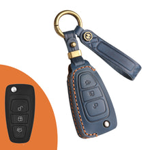 Load image into Gallery viewer, Genuine Leather Key Fob Case Compatible with Ford Focus, Fusion, Explorer, Escape, Edge, Mustang, F-150 to F-550