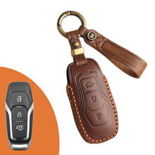 Load image into Gallery viewer, Genuine Leather Key Fob Case Compatible with Ford Focus, Fusion, Explorer, Escape, Edge, Mustang, F-150 to F-550