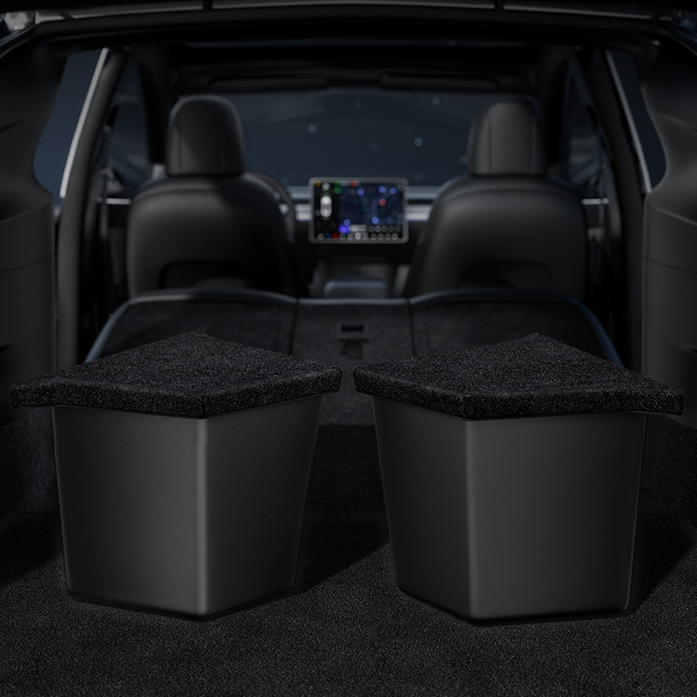 Tesla Model 3/Y Custom Storage Organizer 10-Piece Set - Highland/Juniper Floor Mats+Trunk Bucket+Phone Holder