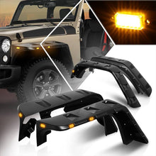 Load image into Gallery viewer, Front &amp; Rear Fender Flares Kit for 2007–2018 Jeep Wrangler JK – 4-Piece Set with LED Lights