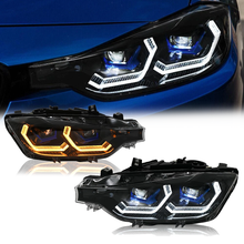 Load image into Gallery viewer, BMW 3 Series F30 LED Headlights (2013–2018) – Full Headlight Assembly with Amber DRL