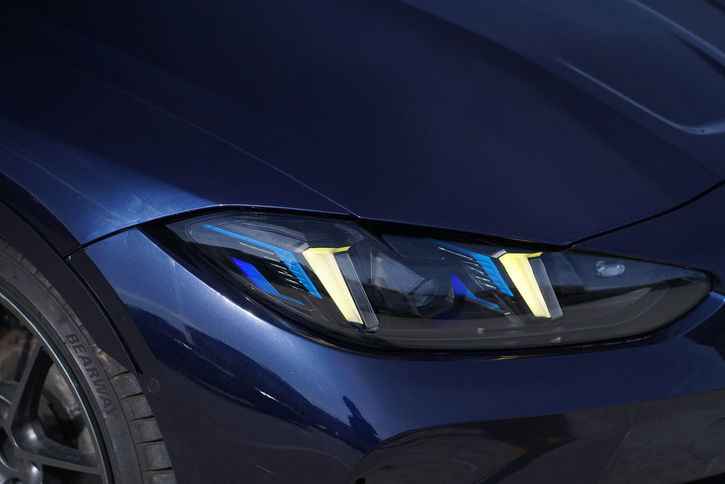 Snake Eyes Style Headlights for BMW 4 Series G22 G23 G26 G8x M3 M4 (2021 - Present) Assembly Upgrade, Amber DRL