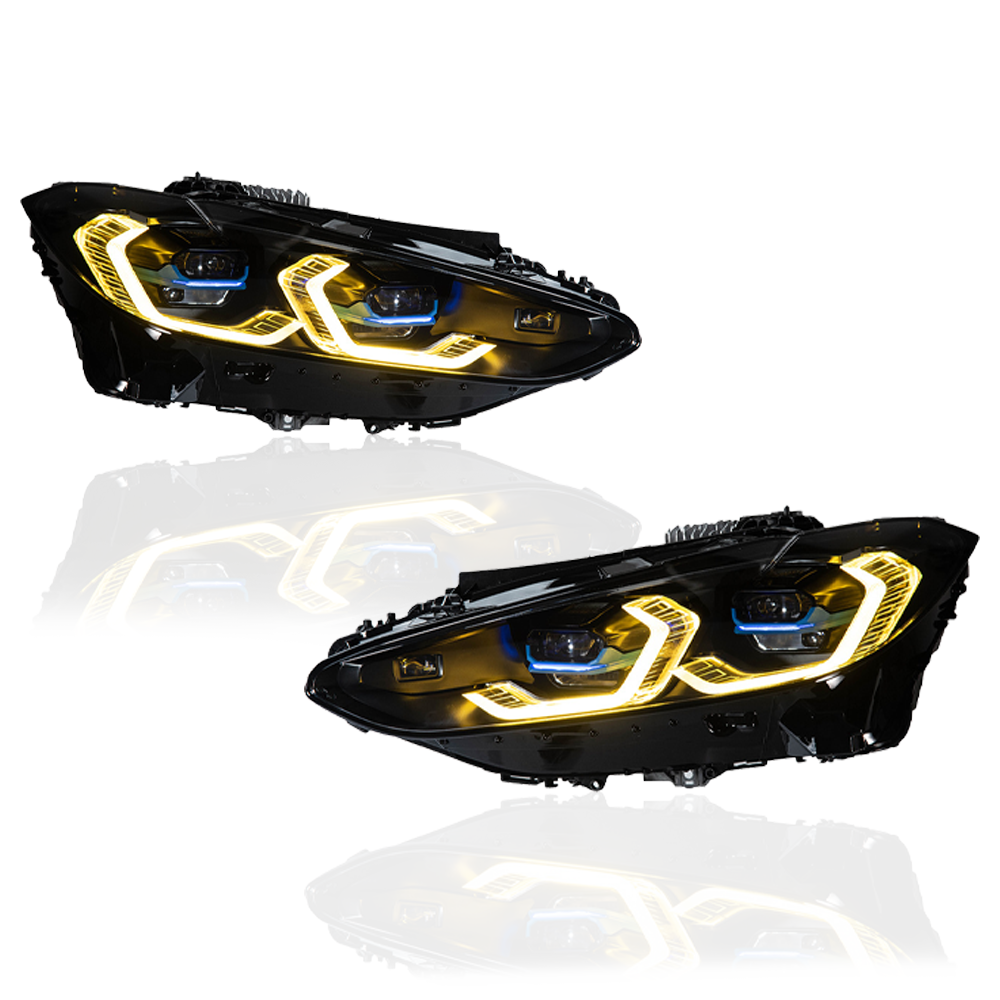 Laser Style Headlights for BMW 4 Series G22 G23 G26 G8x M3 M4 (2021 - Present) Assembly Upgrade, Amber DRL
