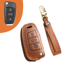 Load image into Gallery viewer, For Audi Key Fob Cover Genuine Leather,Leather Key Case Protector Compatible Audi A4 Q7 Q5 TT A3 A6 SQ5 R8 S5 Smart Key