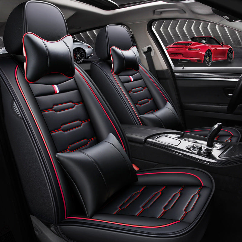 Amancarport® Luxury PU Leather Car Seat Covers – Full Set, Non-Slip Interior Protectors