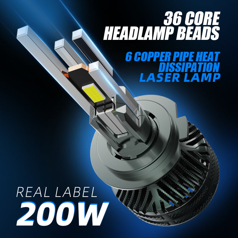 Shining Star LED Headlight Bulbs, H11/H4/9005 (HB3)/9006 (HB4) Compatible, 200W 98600 LM 6000K (2-Pack)