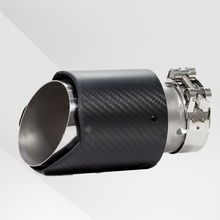 Load image into Gallery viewer, Carbon Fiber Exhaust Tip – Black Wave Edge Style, Universal Fit