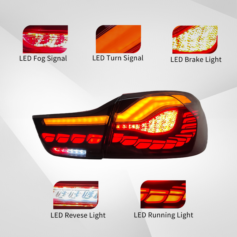 Suitable for BMW 4 Series/M4 (2014-2019, F32/F36/F82) LED Dragon Scale Tail Light Assembly