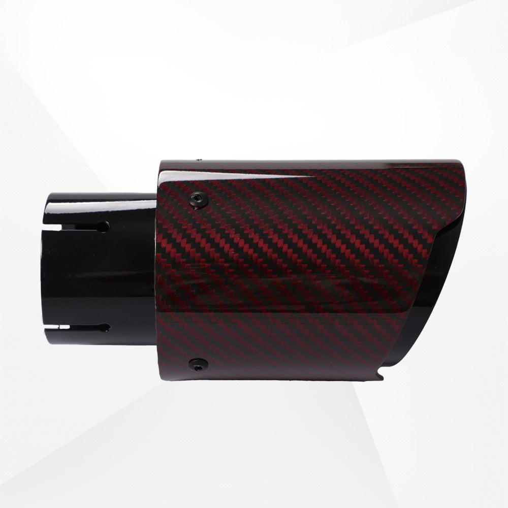 4" Red Carbon Fiber Exhaust Tip – Universal Fit, 3.5″–4.5″ Size Options | Modified Car Upgrade