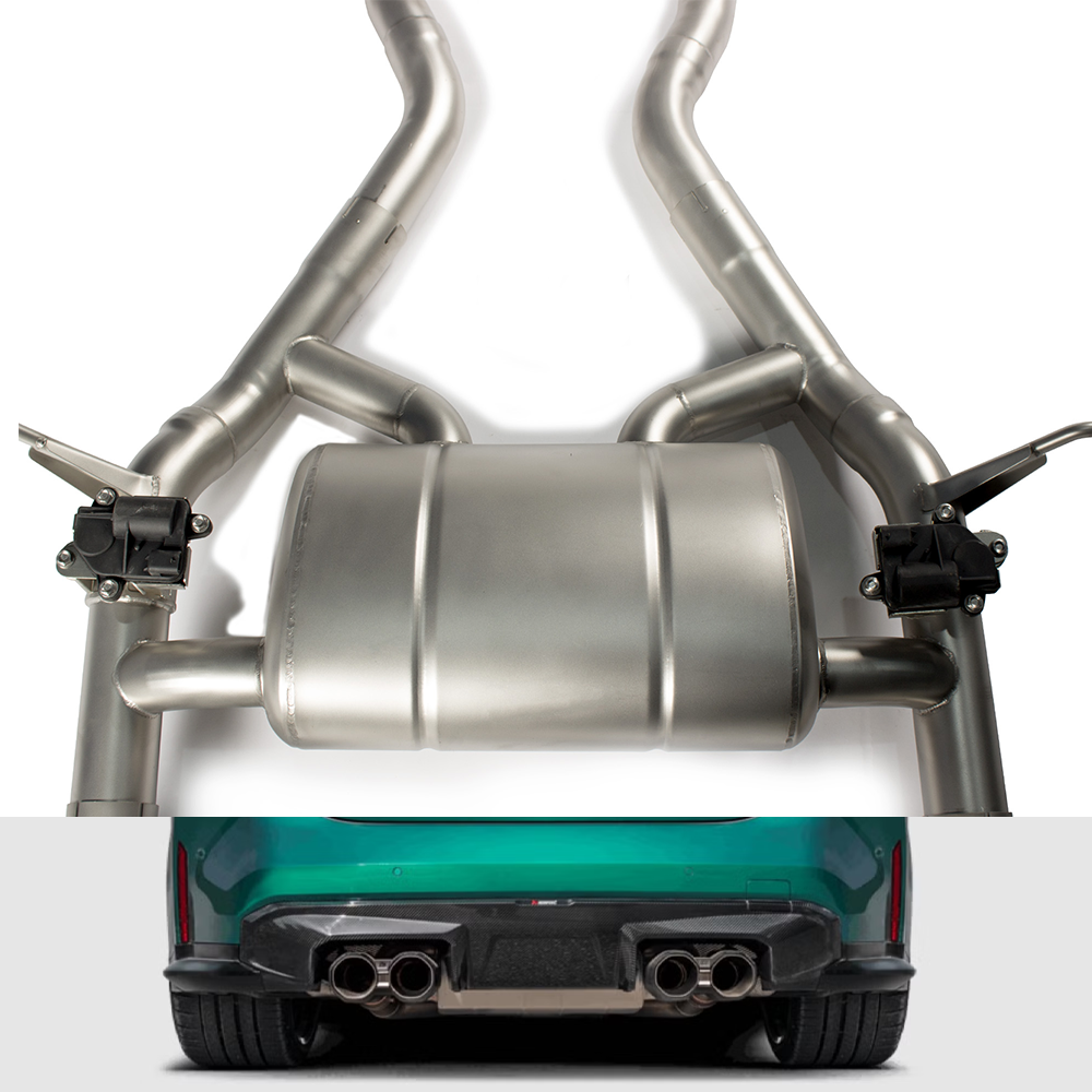 For BMW F8x M3/M4 (2014–2020) Full Exhaust System with Valves – Front + Mid-Rear Section, Titanium or Stainless Steel