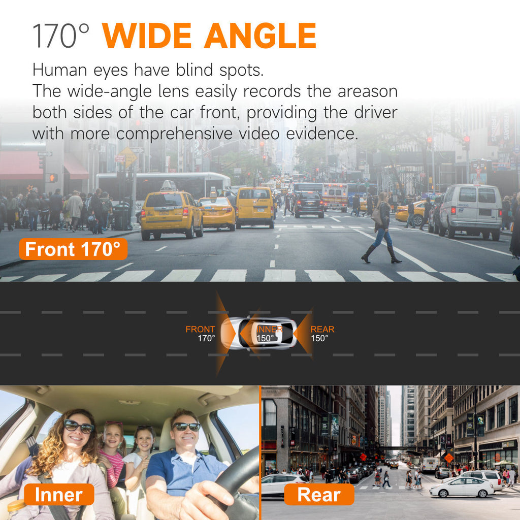 2025 New Car Dash Cam - 3 Views, 4K+1K Resolution, High-Quality Night Vision, Wi-Fi & GPS