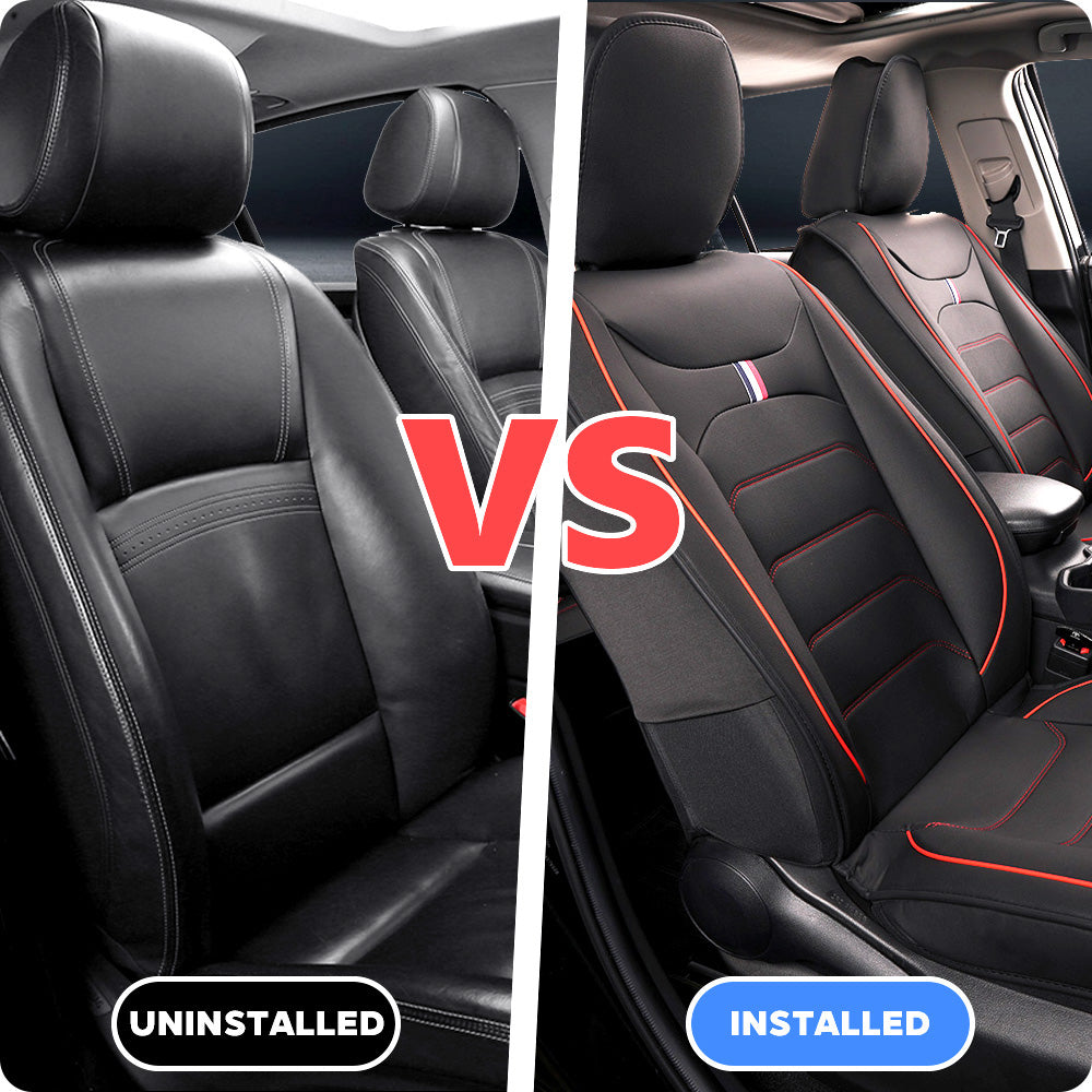 Universal Faux Leather Car Seat Covers 5-Piece Set – Waterproof, Easy Install, Fit SUV, Sedan & Truck