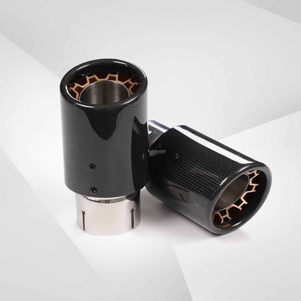 Carbon Fiber Exhaust Tip Aluminum Bolt-On Tailpipe Decoration Upgrade
