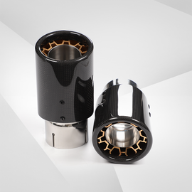 Carbon Fiber Exhaust Tip Aluminum Bolt-On Tailpipe Decoration Upgrade