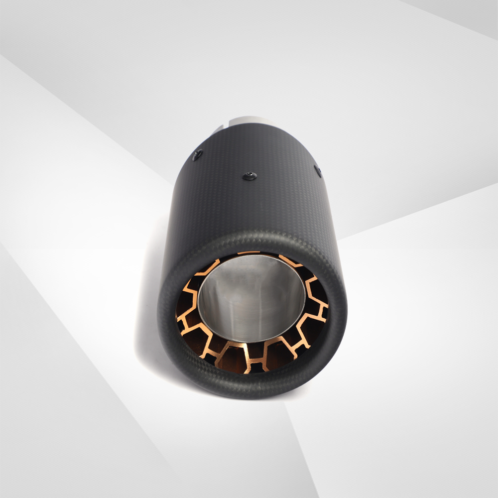 Carbon Fiber Exhaust Tip Aluminum Bolt-On Tailpipe Decoration Upgrade