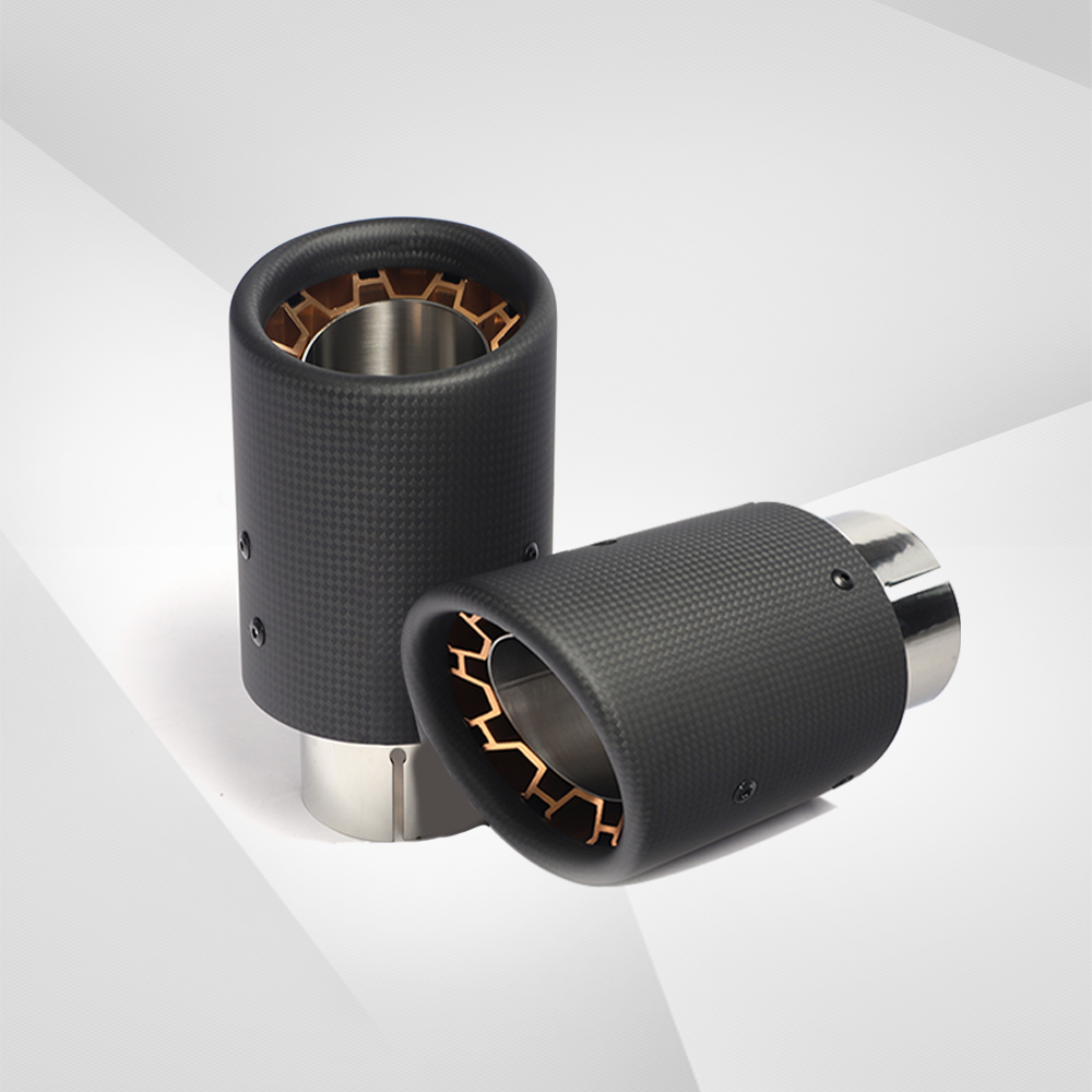 Carbon Fiber Exhaust Tip Aluminum Bolt-On Tailpipe Decoration Upgrade