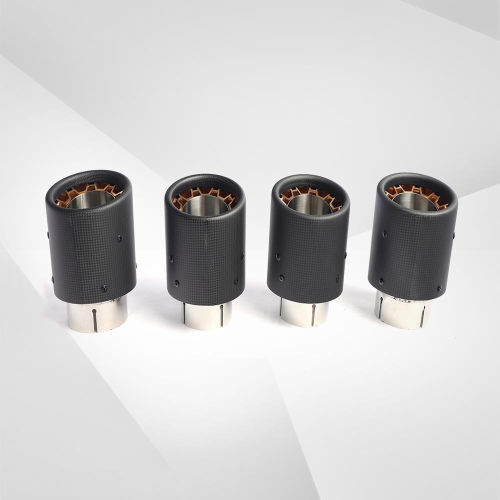 Carbon Fiber Exhaust Tip Aluminum Bolt-On Tailpipe Decoration Upgrade