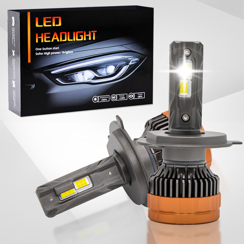 LED Headlight Bulbs, H11/H4/9005 (HB3)/9006 (HB4) Compatible, 160W 50000 LM 6000K, Three Colors Switchable (2-Pack)