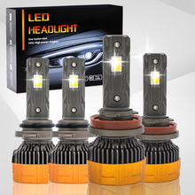 Load image into Gallery viewer, LED Headlight Bulbs, H11/H4/9005 (HB3)/9006 (HB4) Compatible, 160W 50000 LM 6000K, Three Colors Switchable (2-Pack)