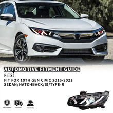 Load image into Gallery viewer, Demon Eye LED Headlights for 2016-2021 Honda Civic 10th Gen Projector Front Lamp Assembly (Pair)