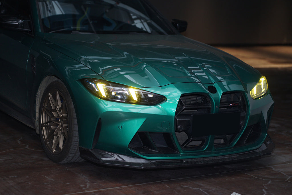 Snake Eyes Style Headlights for BMW 4 Series G22 G23 G26 G8x M3 M4 (2021 - Present) Assembly Upgrade, Amber DRL