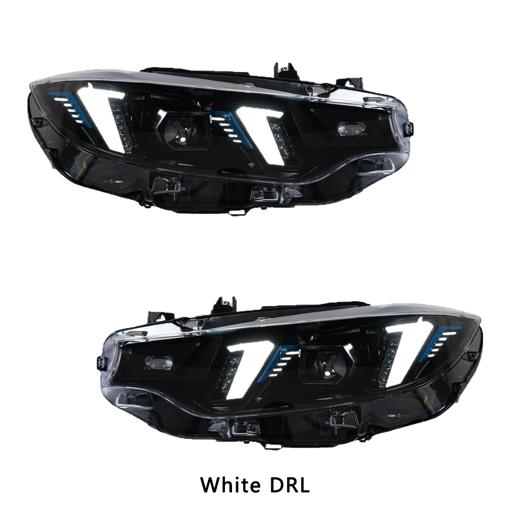 LED Headlights for BMW 4 Series F32 F82 F36 (2013-2020) – Snake Eyes Style, Projector Lens with Yellow DRL