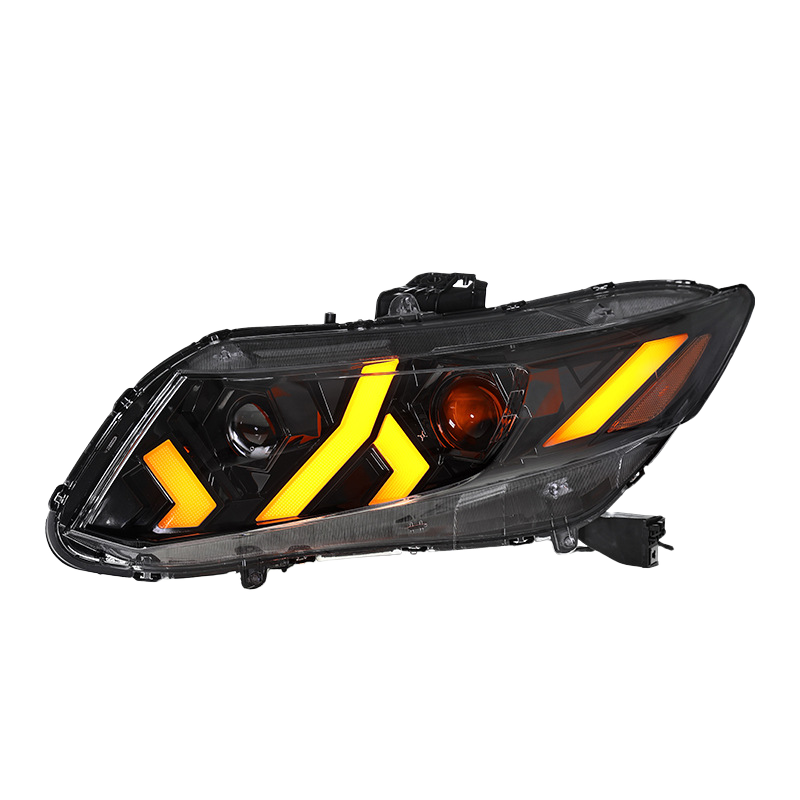 Demon Eye LED Headlights for 2012-2015 Honda Civic 9th Gen Projector Front Lamp Assembly (Pair)