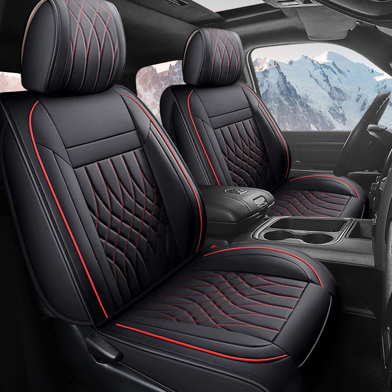 For Dodge Ram Leather Car Seat Covers Compatible with Ram 1500(2009-2025), Ram 2500(2010-2025), Ram 3500(2010-2025)