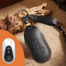 Load image into Gallery viewer, Mercedes-Benz Leather Key Fob Cover with Keychain – Full Protection for AMG, C, E, M, S, CLS, CLA, GLK, GLA, GLC, GLE Smart Key