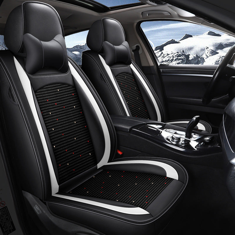 Amancarport Universal Leather Car Seat Covers – 5-Seat Full Set, Waterproof & Luxurious Fit for Most Vehicles