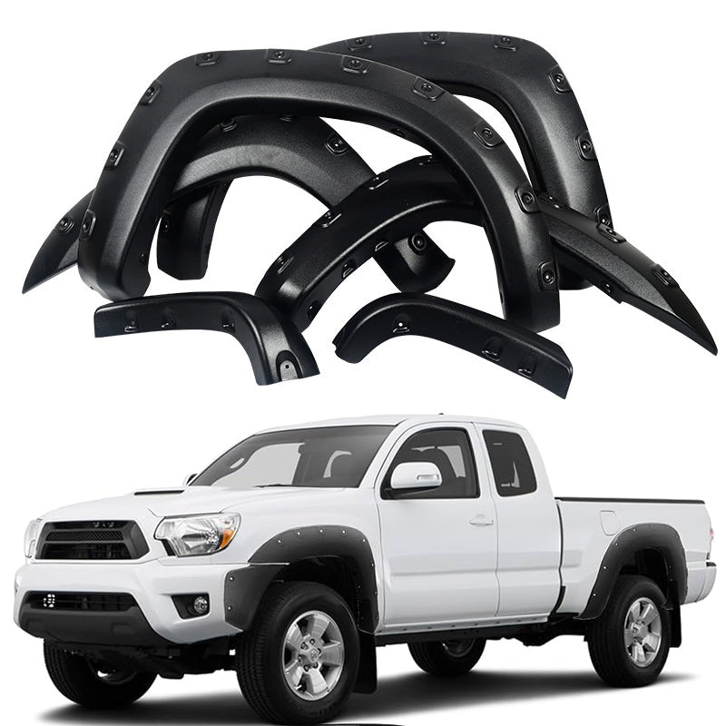 Fender Flares for 2005–2023 Toyota Tacoma – Pocket-Riveted Matte Black