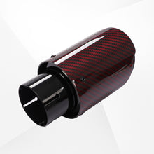 Load image into Gallery viewer, 4" Red Carbon Fiber Exhaust Tip – Universal Fit, 3.5″–4.5″ Size Options | Modified Car Upgrade