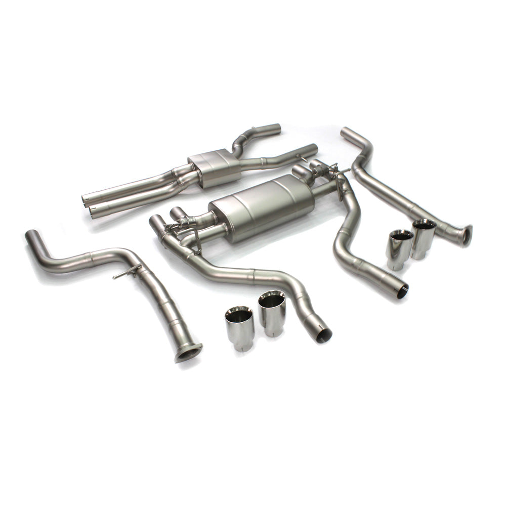 Catback Exhaust for BMW M2 Competition (F87, 2018–2021) – T304 Stainless or Titanium, Dual Midpipes, Remote Valve Control