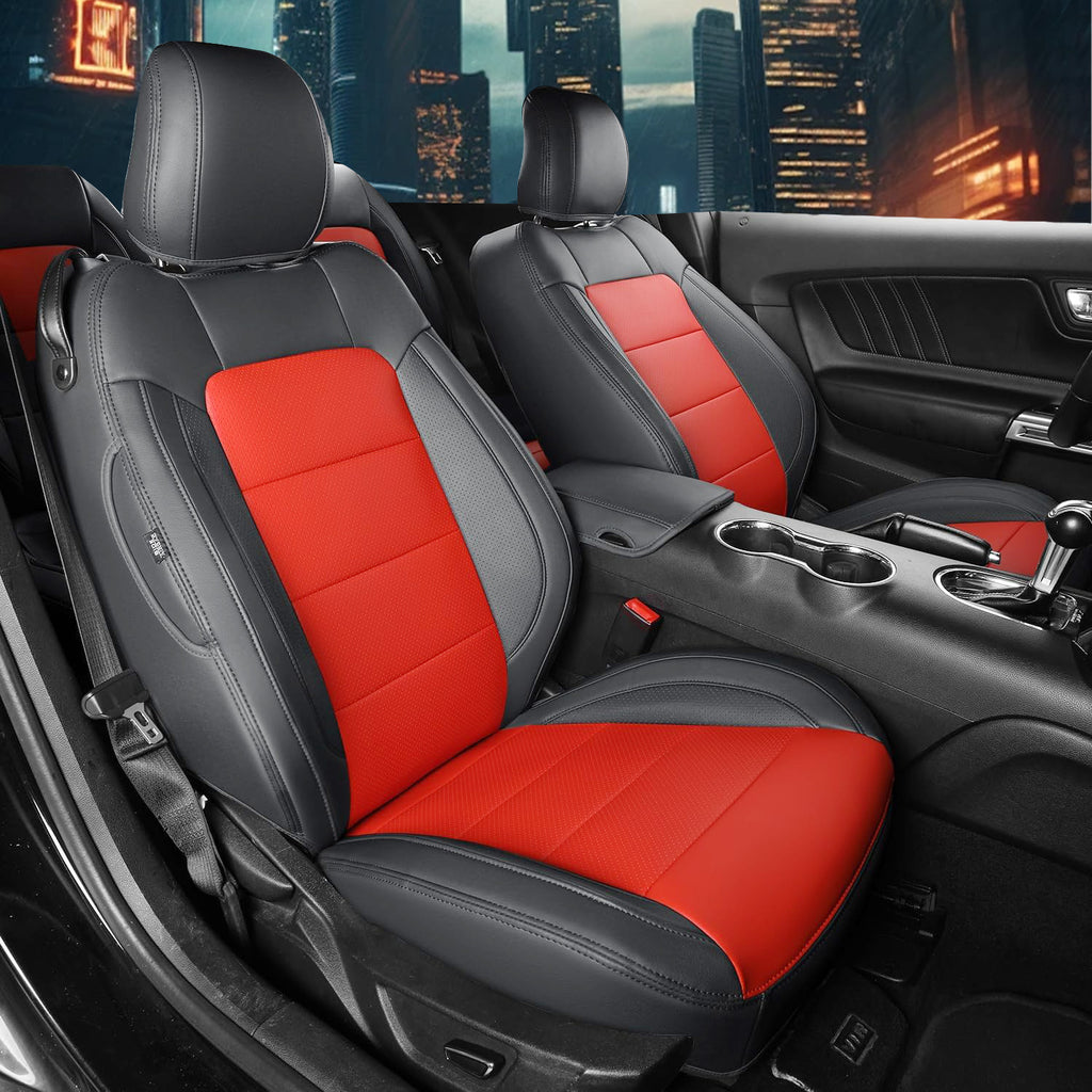 Custom Leather Seat Covers for Ford Mustang Coupe (2015–2025) – Full Set, Sporty Fit