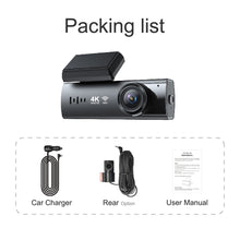 Load image into Gallery viewer, 4K Dash Cam Front and Rear with WiFi &amp; GPS, Mini Hidden Car Camera Recorder