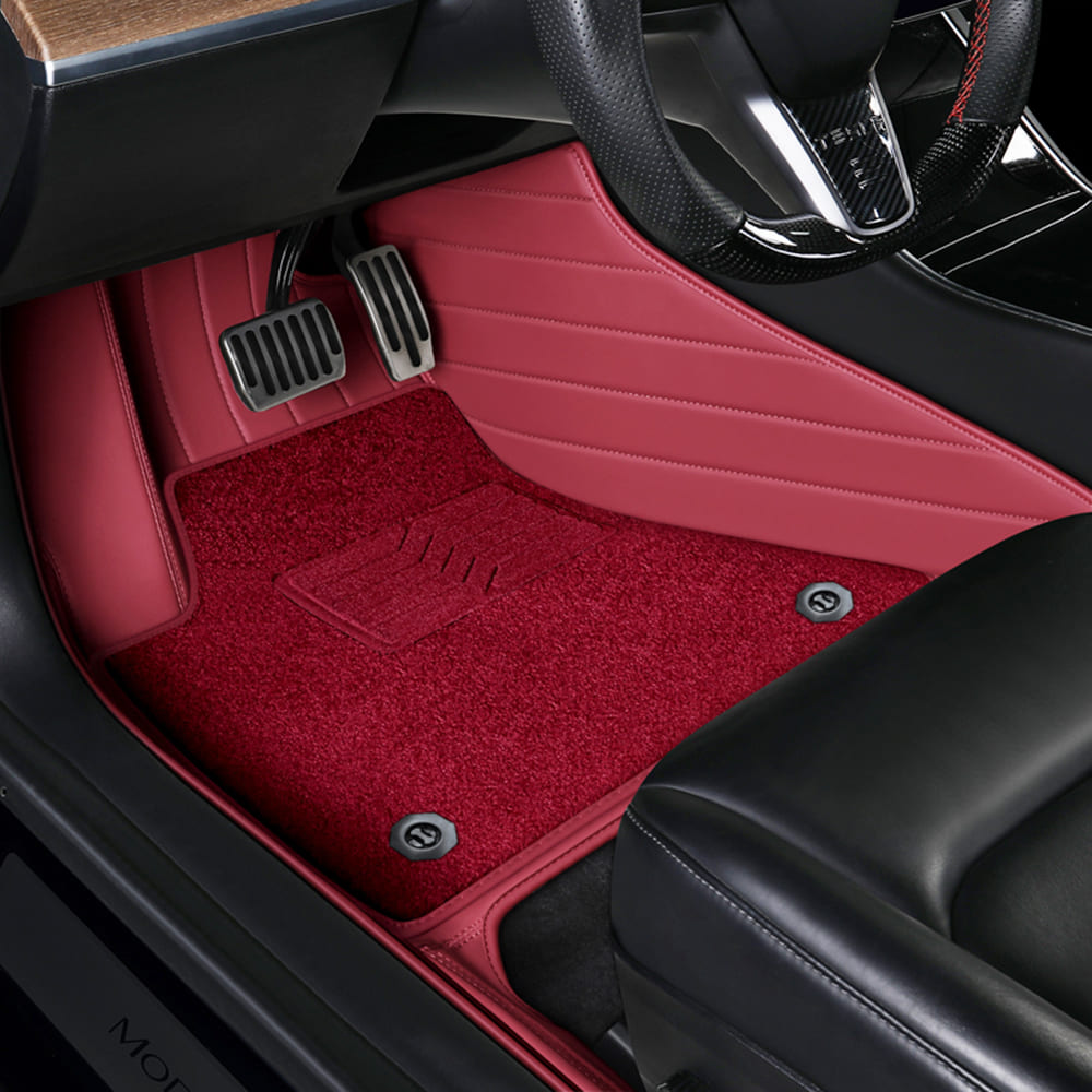 Tesla Model 3/Y/Highland/Juniper All-Weather Leather Floor Mats Interior Liners